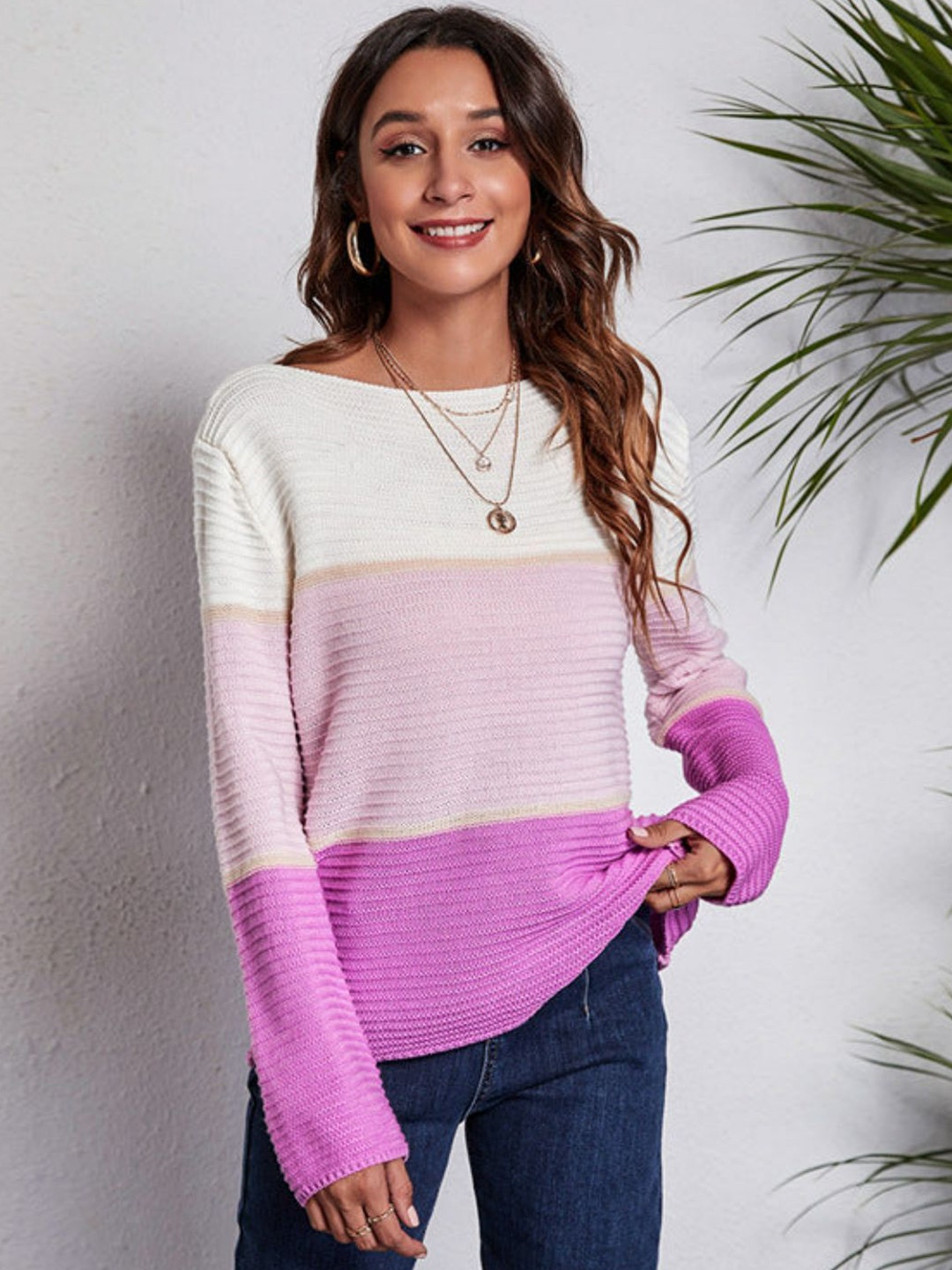

Oh Rare Women Colourblocked Pullover, White