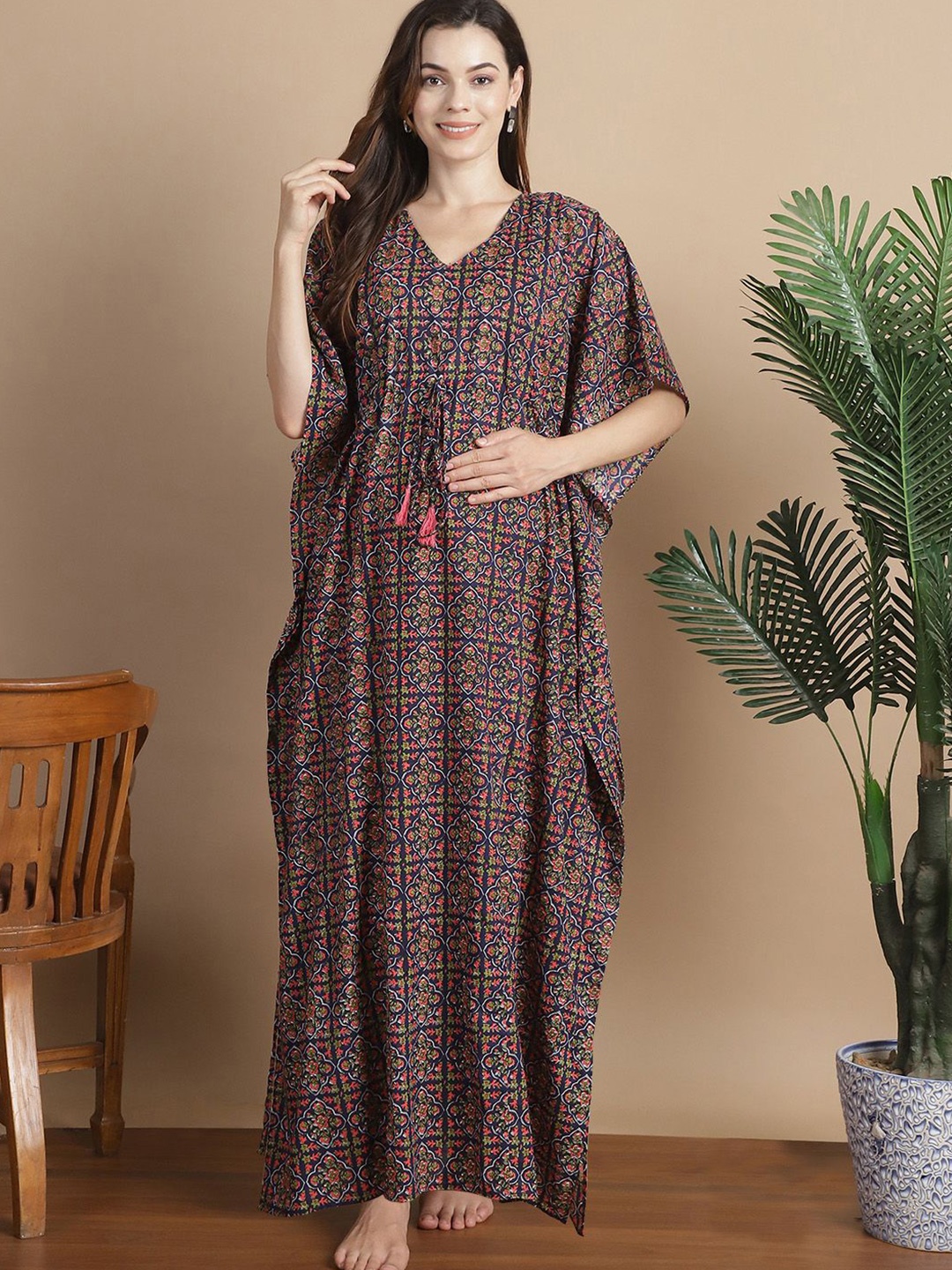 

Secret Wish Printed Maxi Nightdress, Purple