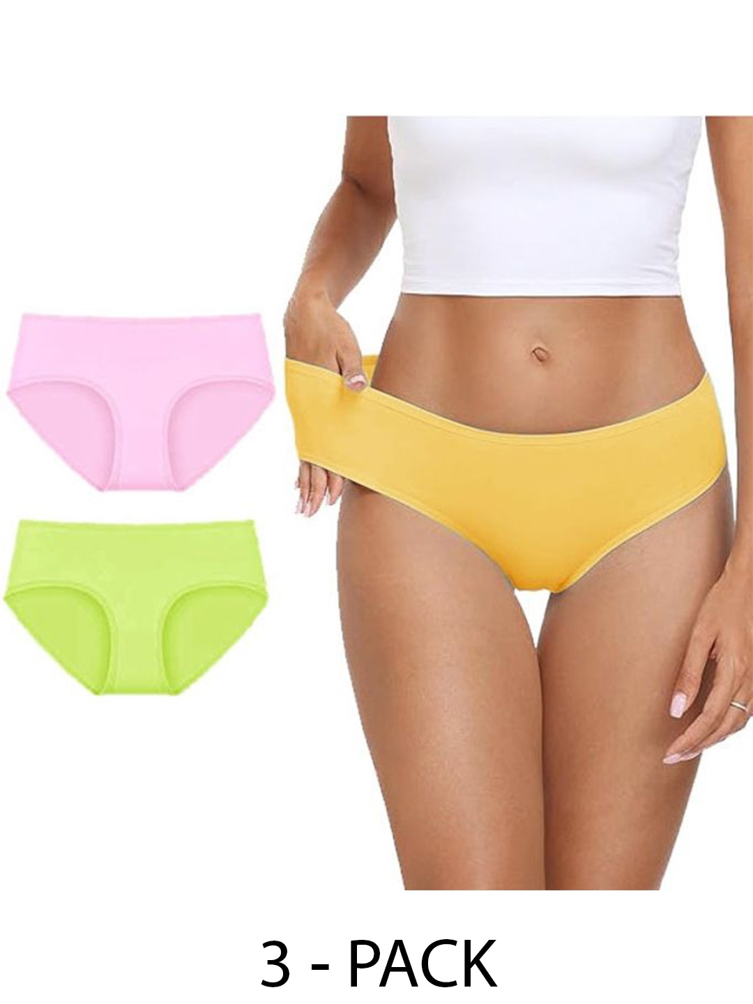 

Diving Deep Women Pack of 3 Hipster Briefs, Pink