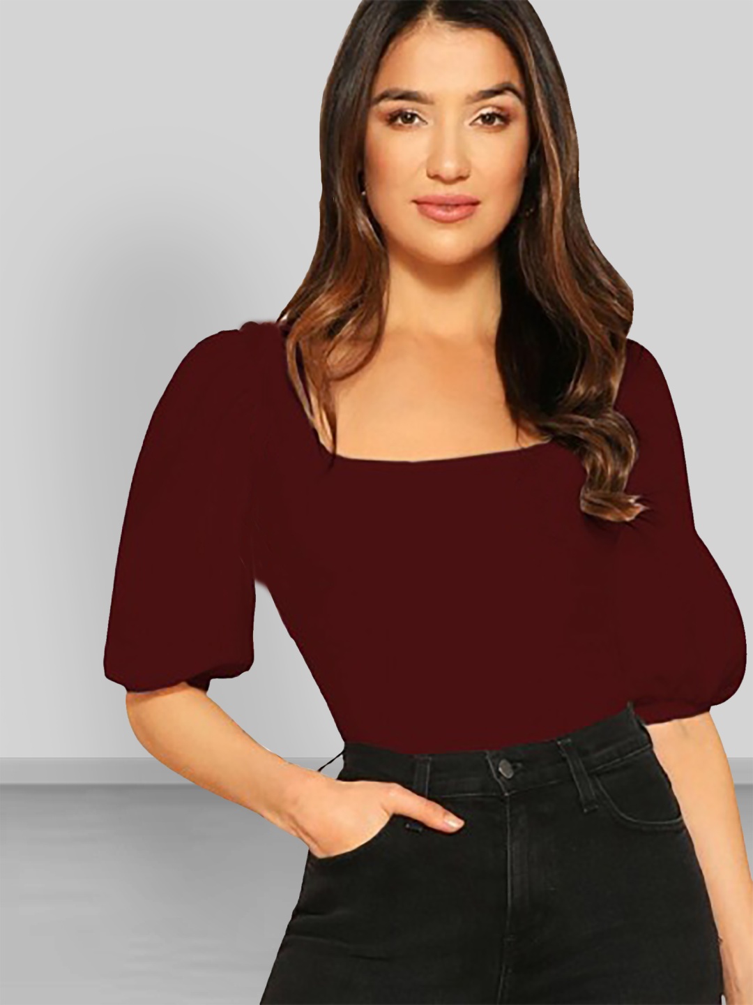 

Dream Beauty Fashion Puff Sleeve Top, Green