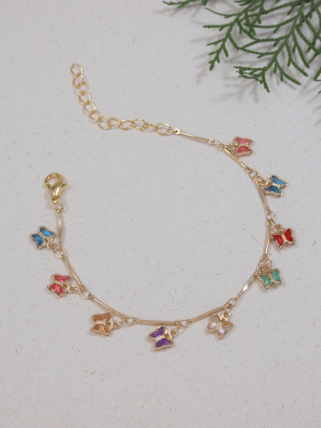 

V FASHION JEWELLERY Women Gold-Plated Link Bracelet