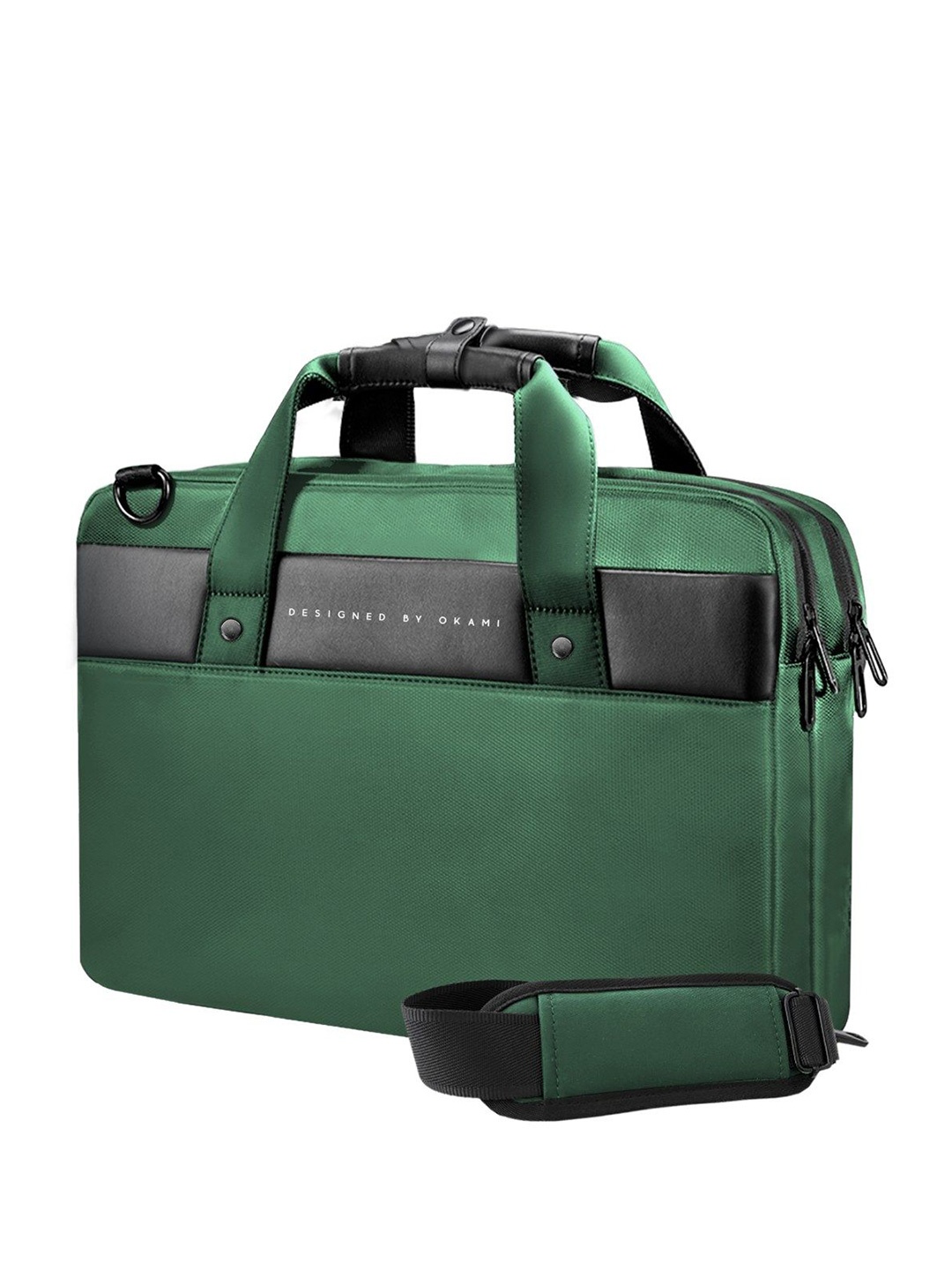 

OKAMI Men Textured Formal Messenger Bag, Green