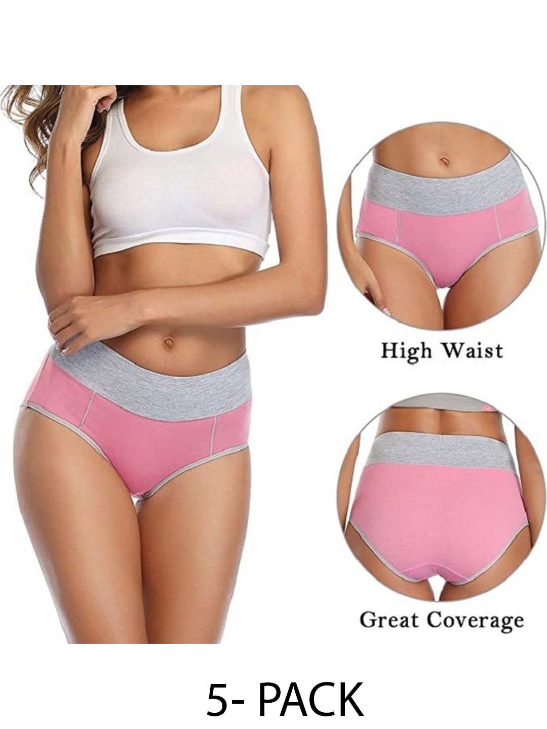 

Diving Deep Women Pack of 5 Cotton Hipster Briefs, Assorted