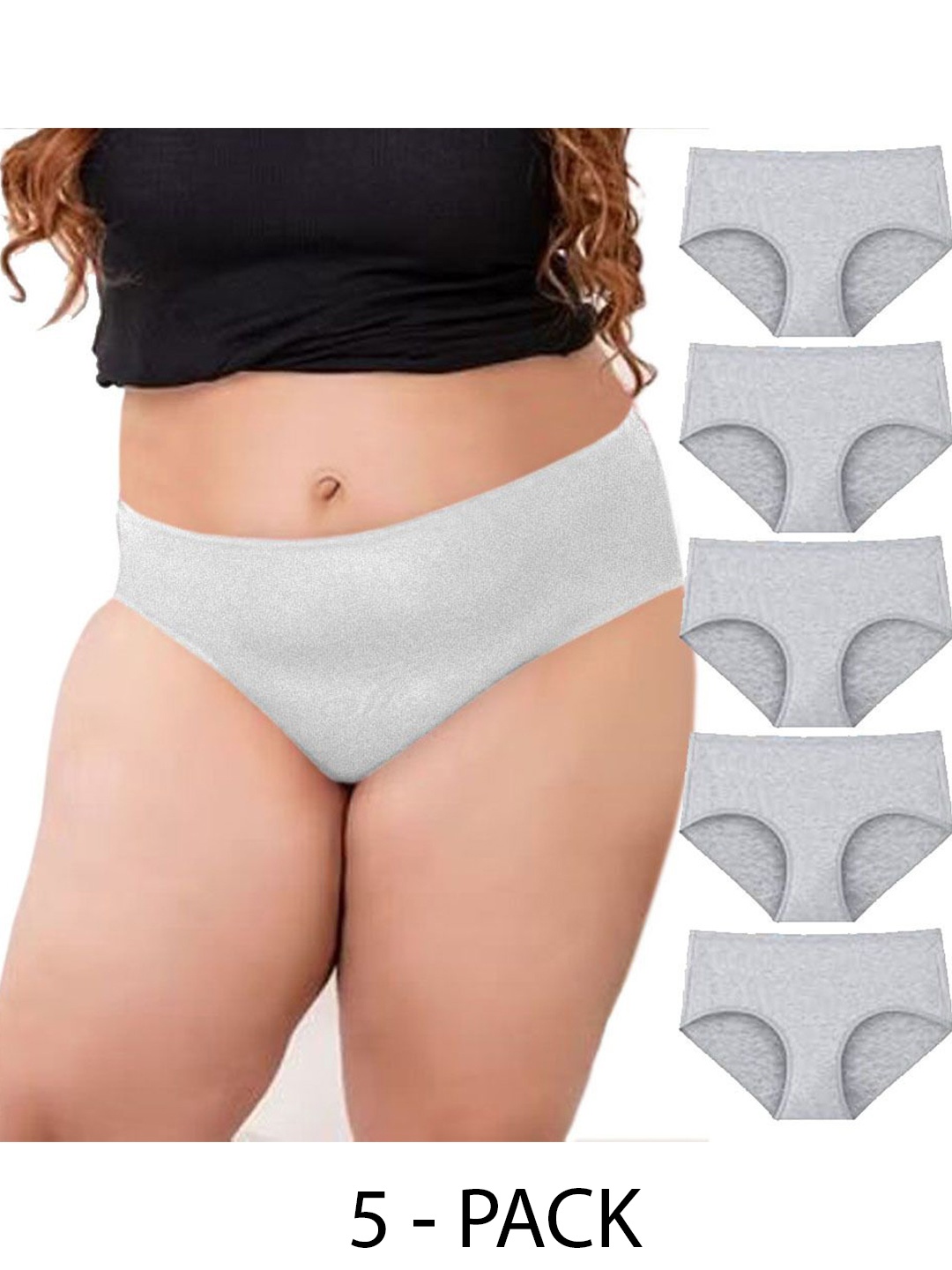 

Diving Deep Pack of 5 Hipster Briefs, Grey