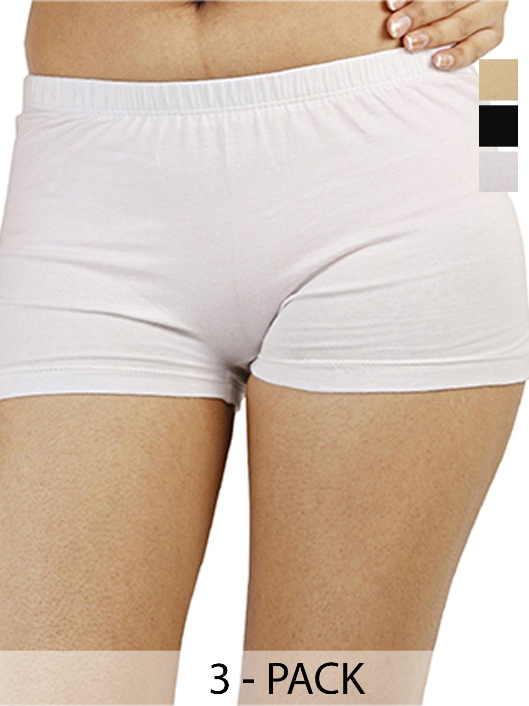 

Diving Deep Women Pack of 3 Cotton Boy Shorts Briefs, Assorted