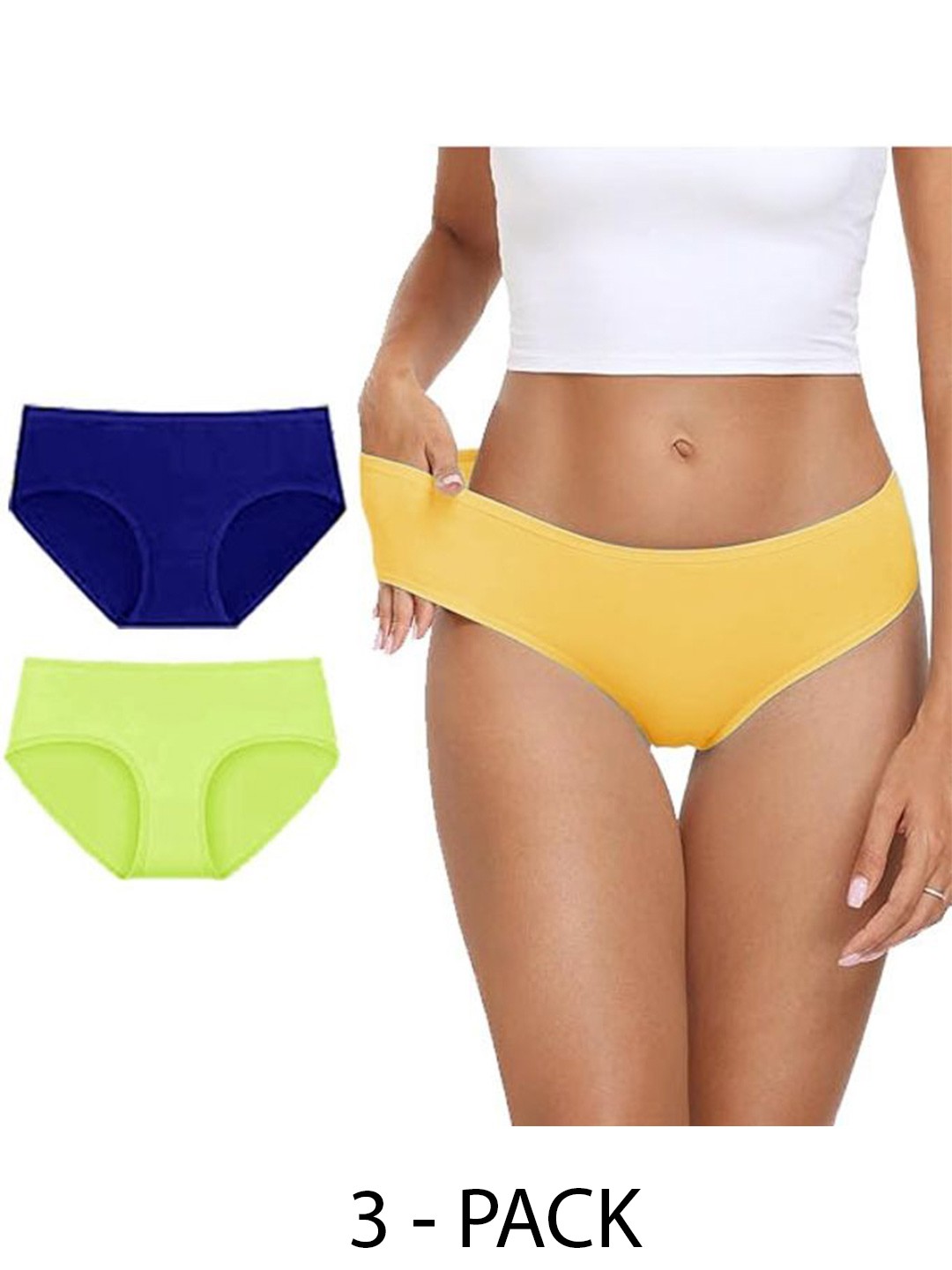 

Diving Deep Women Pack of 3 Cotton Hipster Briefs, Assorted