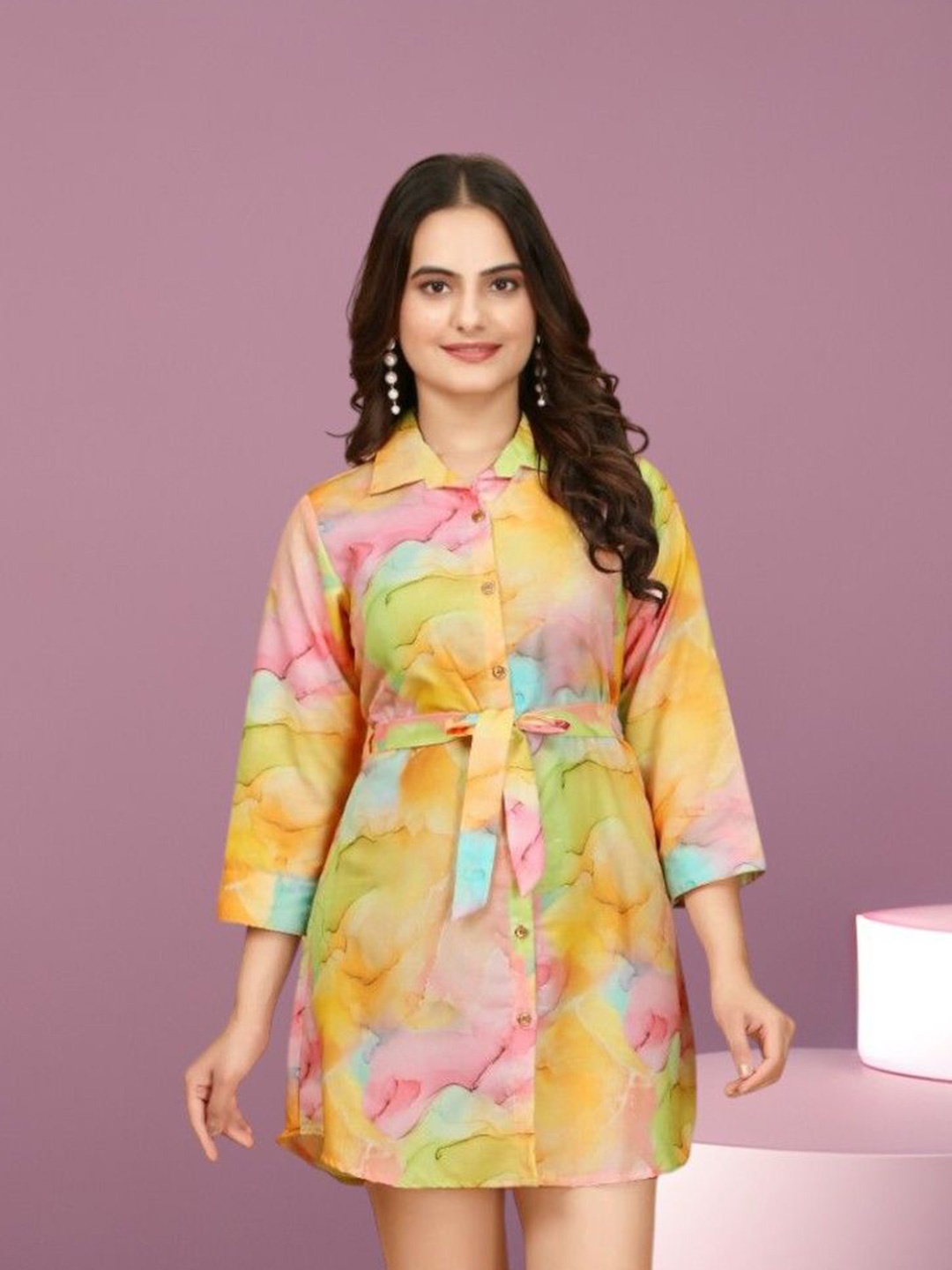

BAESD Floral Print Top, Yellow