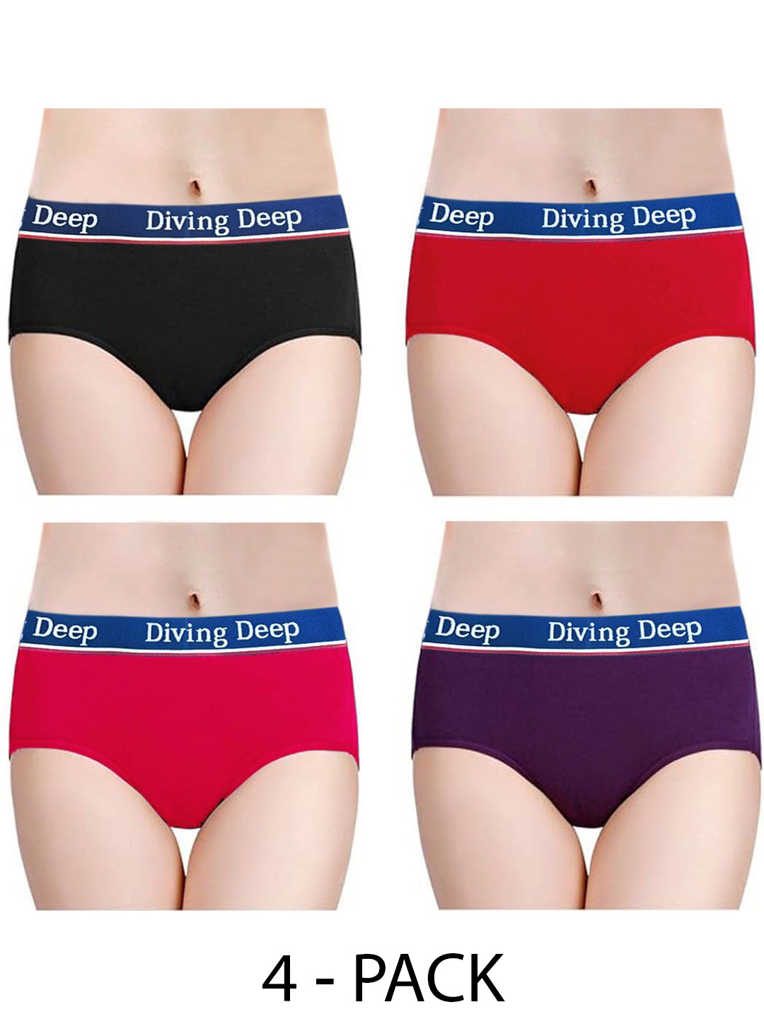 

Diving Deep Pack of 4 Hipster Briefs, Multi