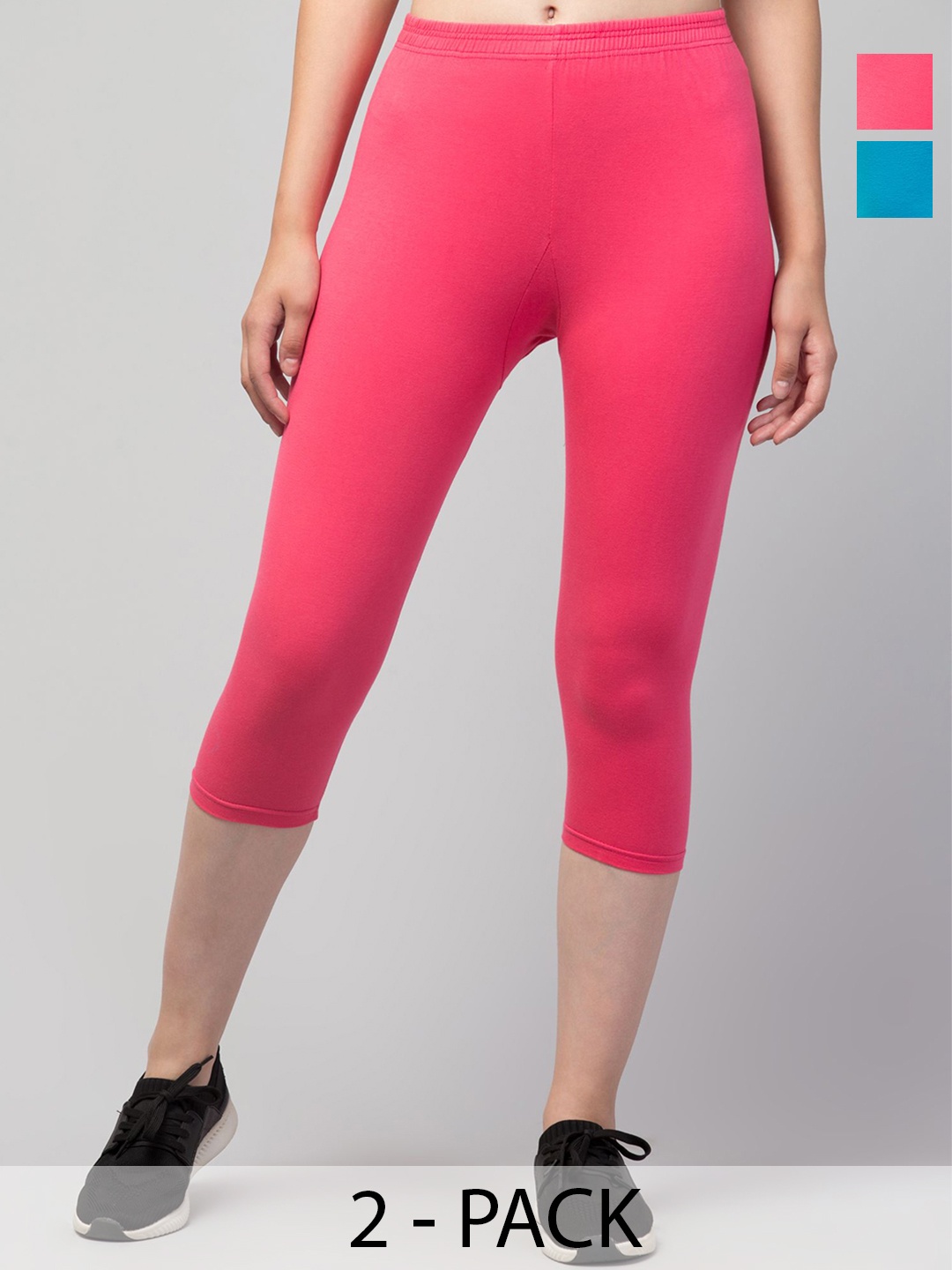 

ULLAS Women Skinny Fit Capris, Pink