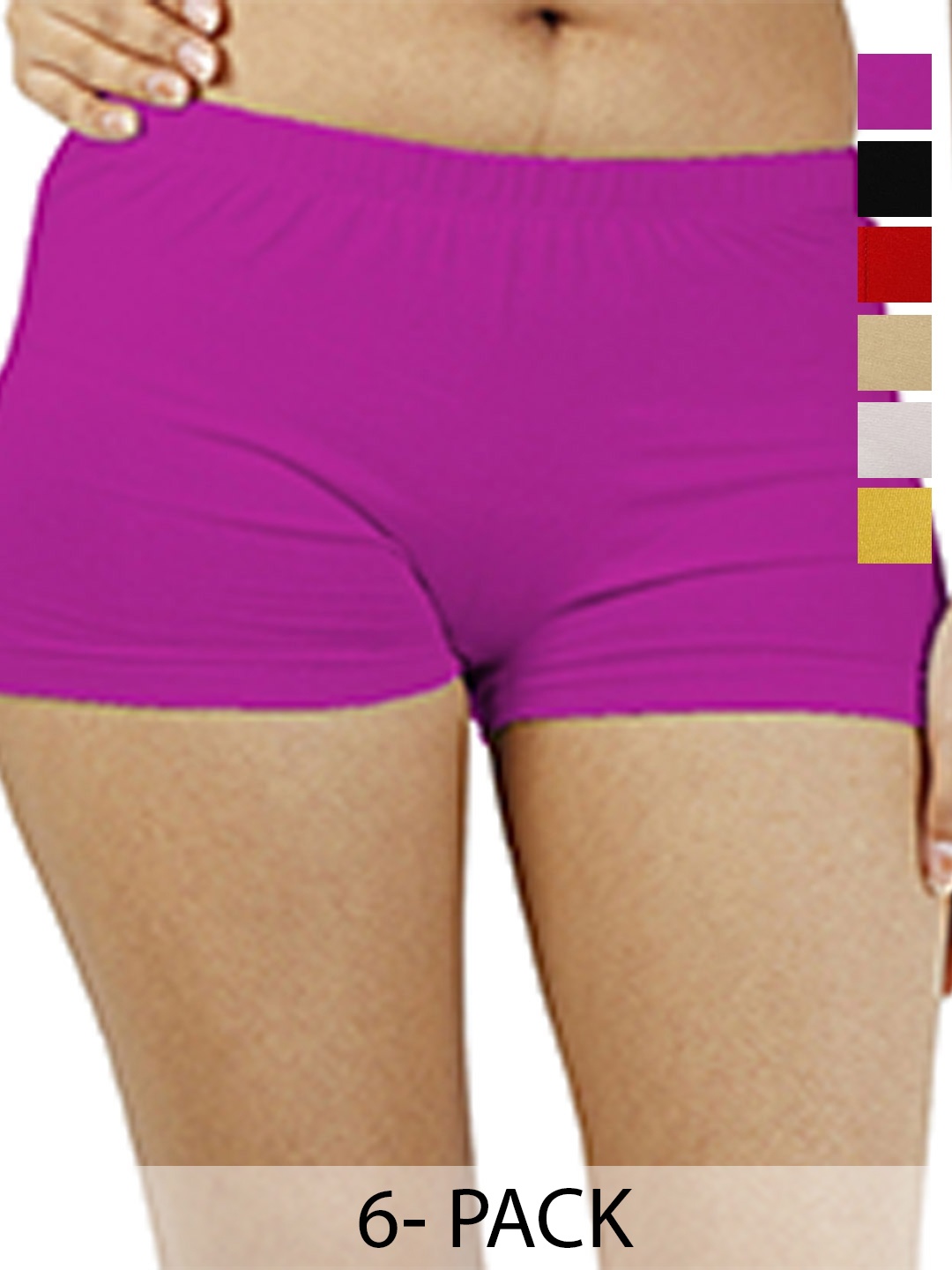 

Diving Deep Women Pack of 6 Boy Shorts Briefs, Multi