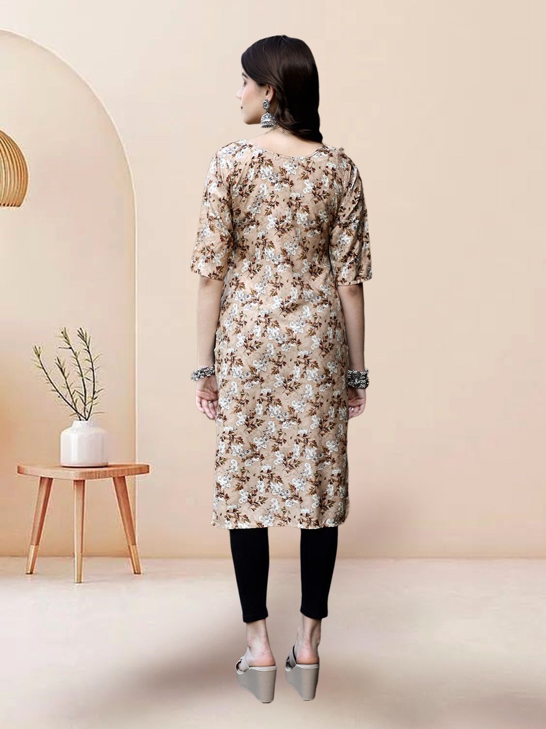 

7Threads Women Ethnic Motifs Printed Floral Crepe Kurta, Multi