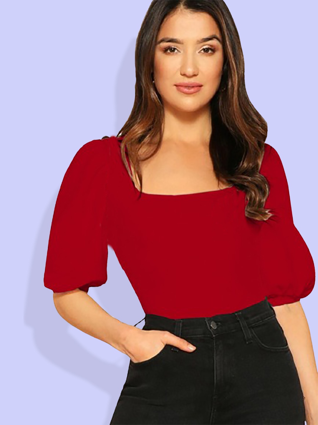 

Dream Beauty Fashion Puff Sleeve Top, Red