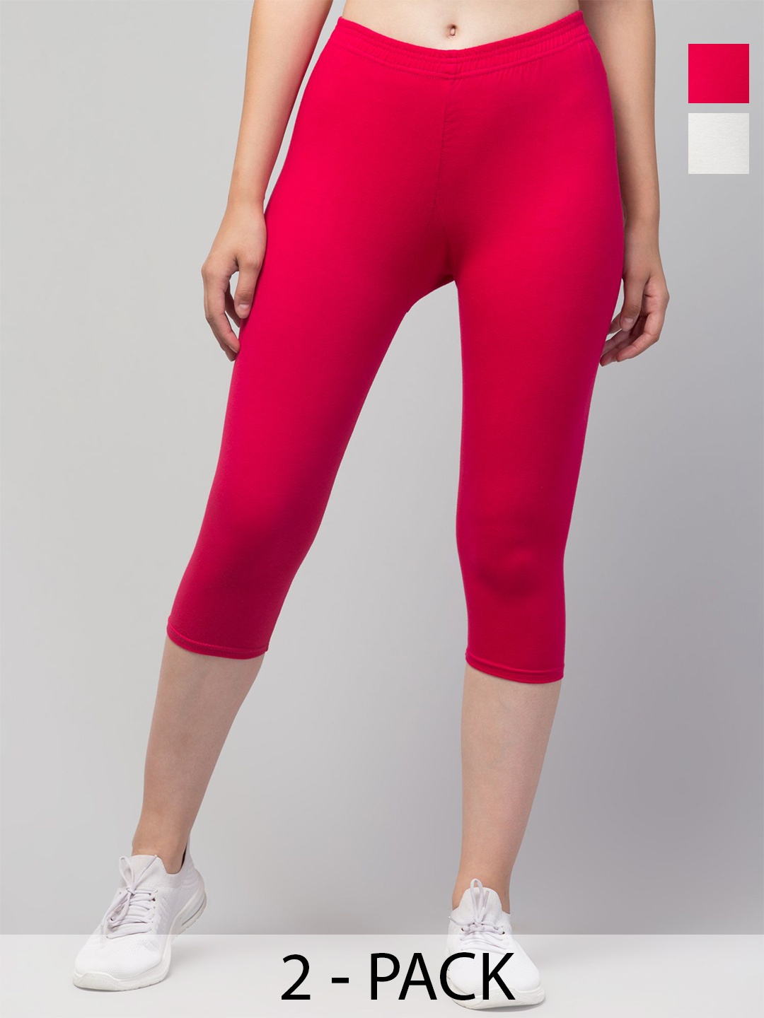 

ULLAS Women Skinny Fit Capris, Pink