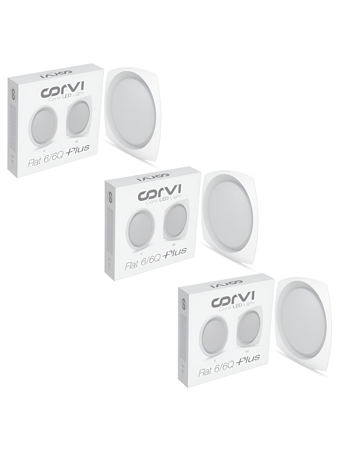 

CORVI 3-Pcs White LED Flat 6Q Square 15W False Ceiling Panel Light