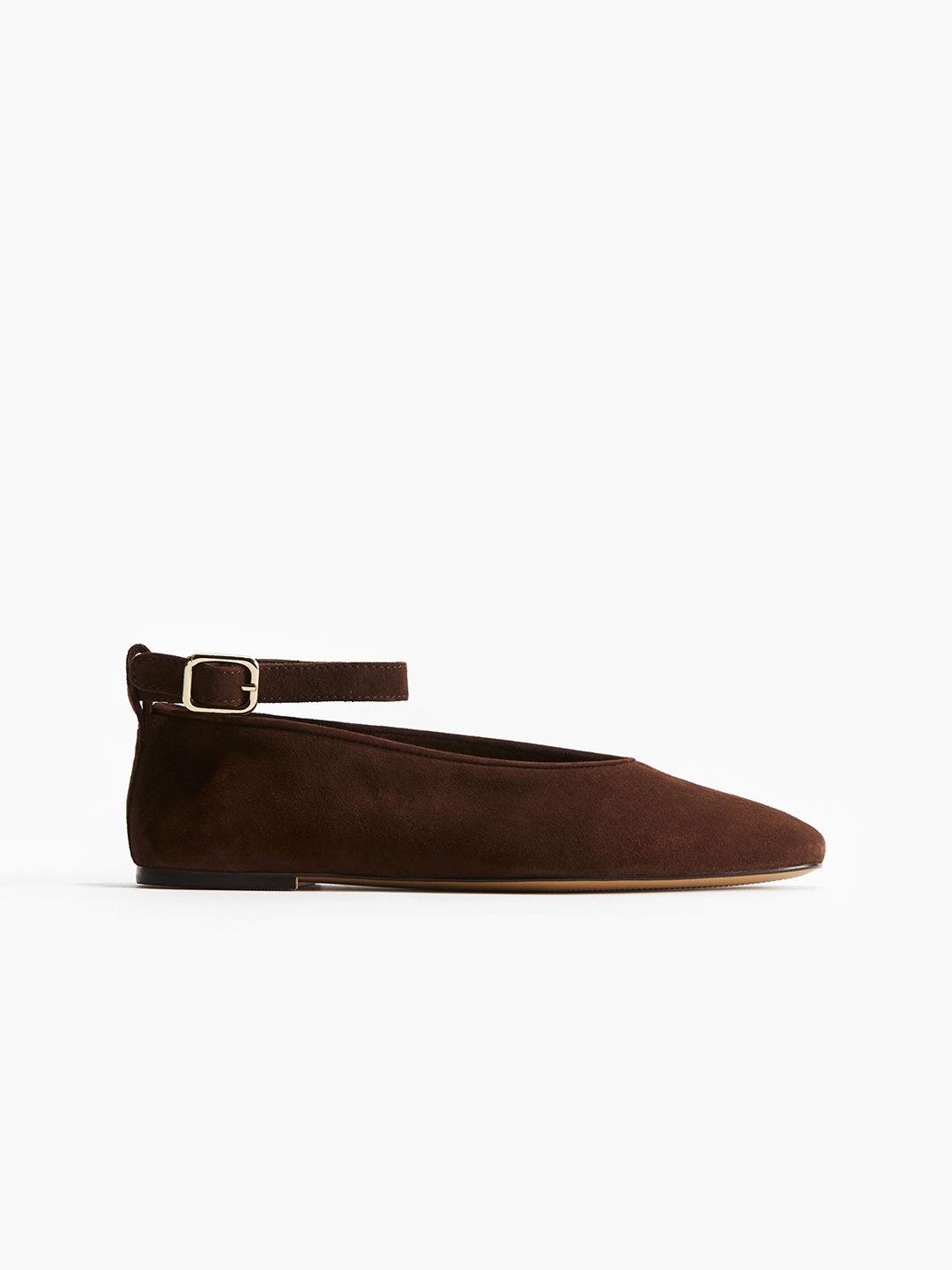 

H&M Leather Ballet Pumps, Brown