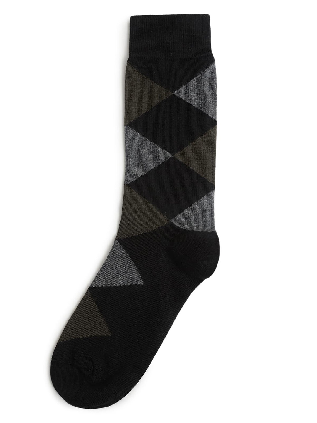 

Marks & Spencer Men Chevron-Printed Ankle Length Socks, Green