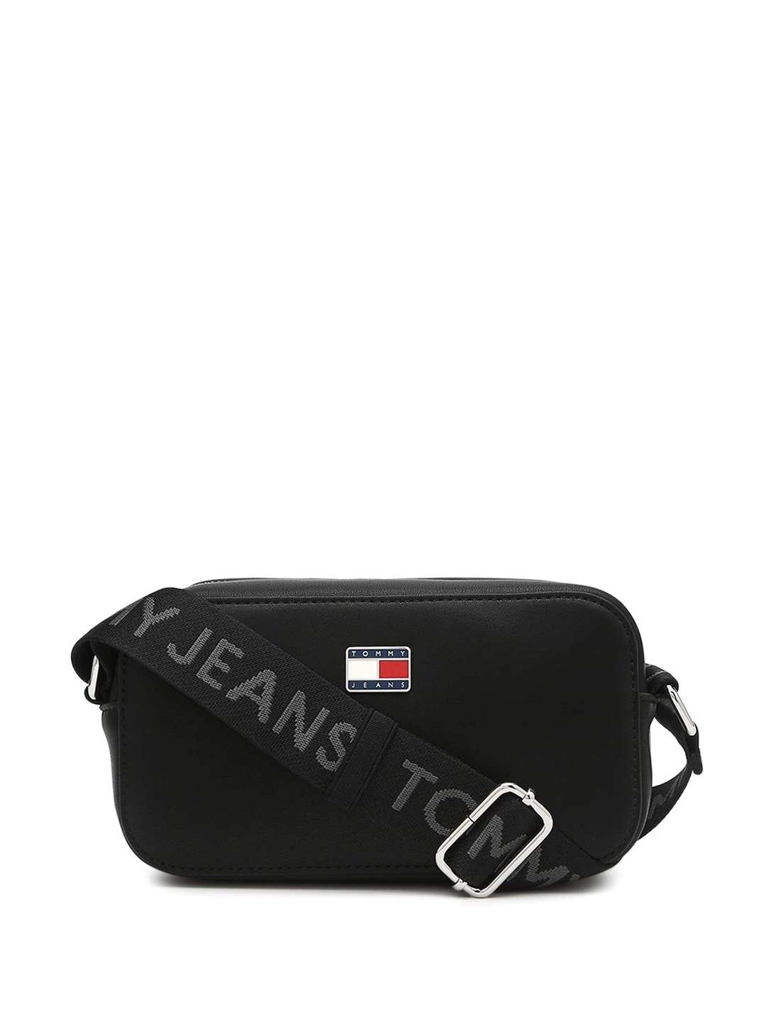 

Tommy Hilfiger Colourblocked PU Half Moon Sling Bag, Black