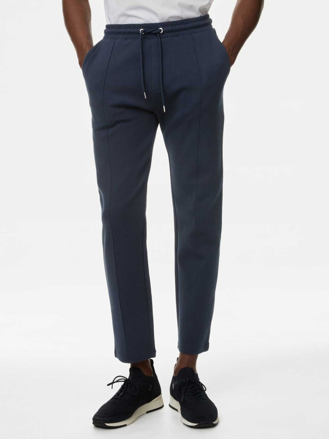 

Marks & Spencer Men Mid Rise Track Pants, Navy blue