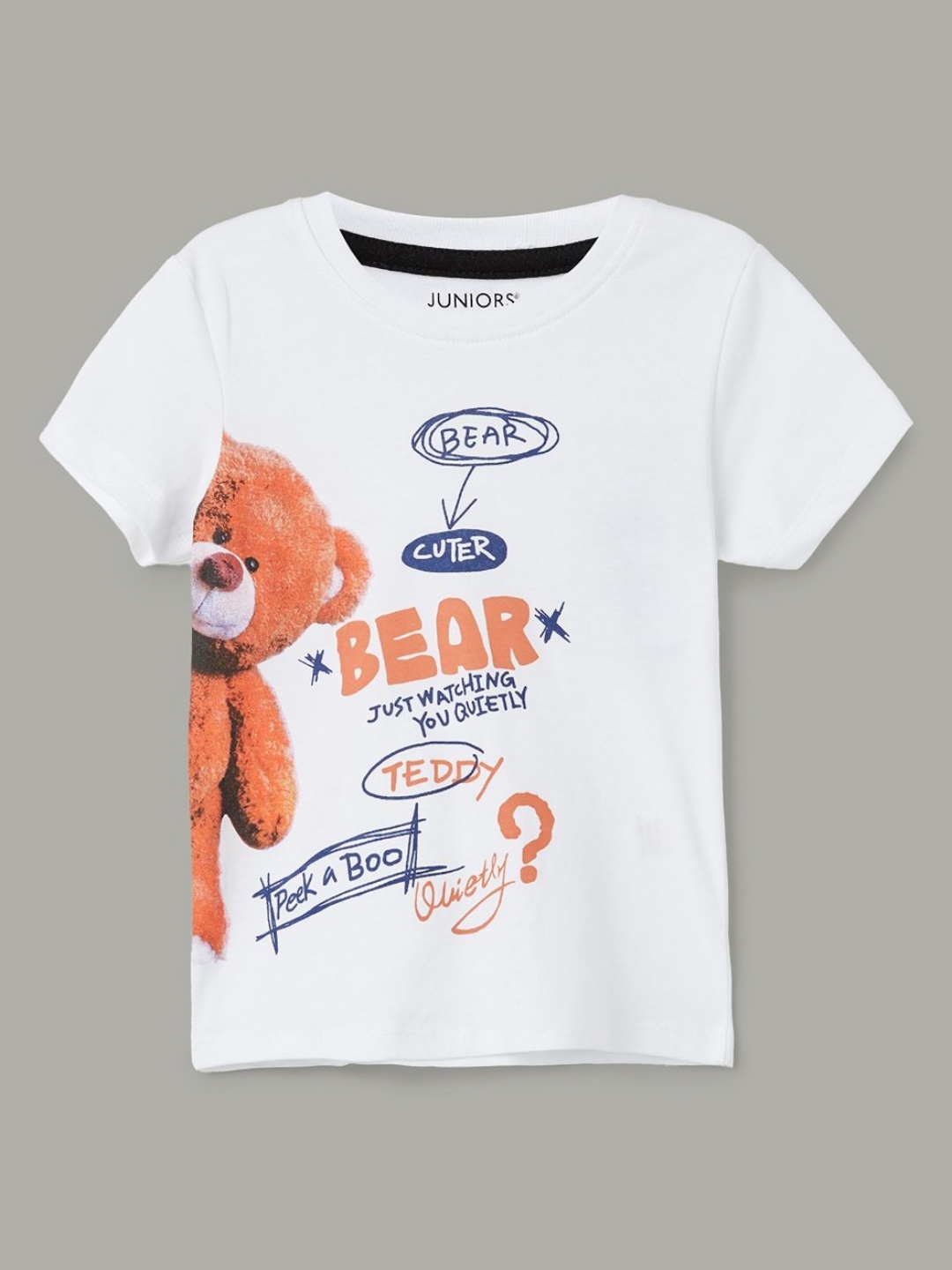 

Juniors by Lifestyle Boys Graphic Printed Round Neck Cotton T-shirt, White