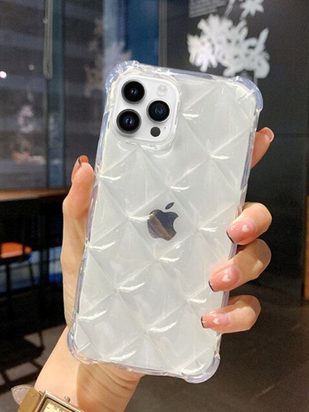 

Luxury Kase Solid Printed iPhone 13 Pro Back Case Mobile Accessories, Transparent