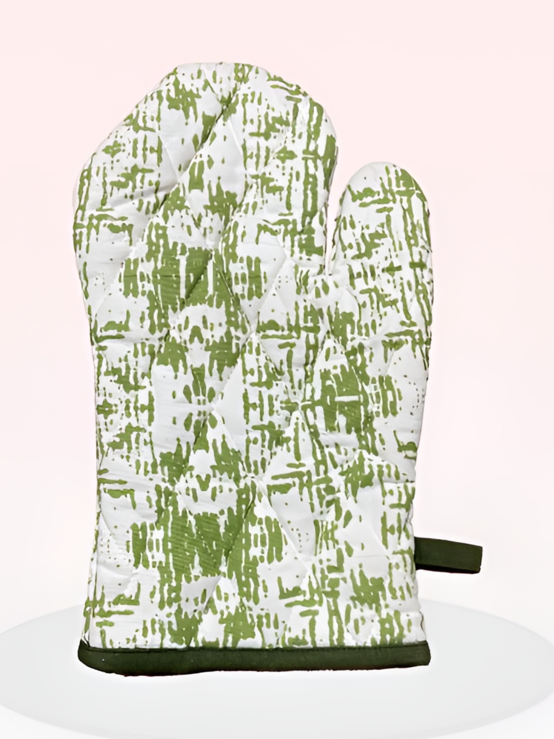 

SAJAVAT White & Green Printed Pure Cotton Oven Glove