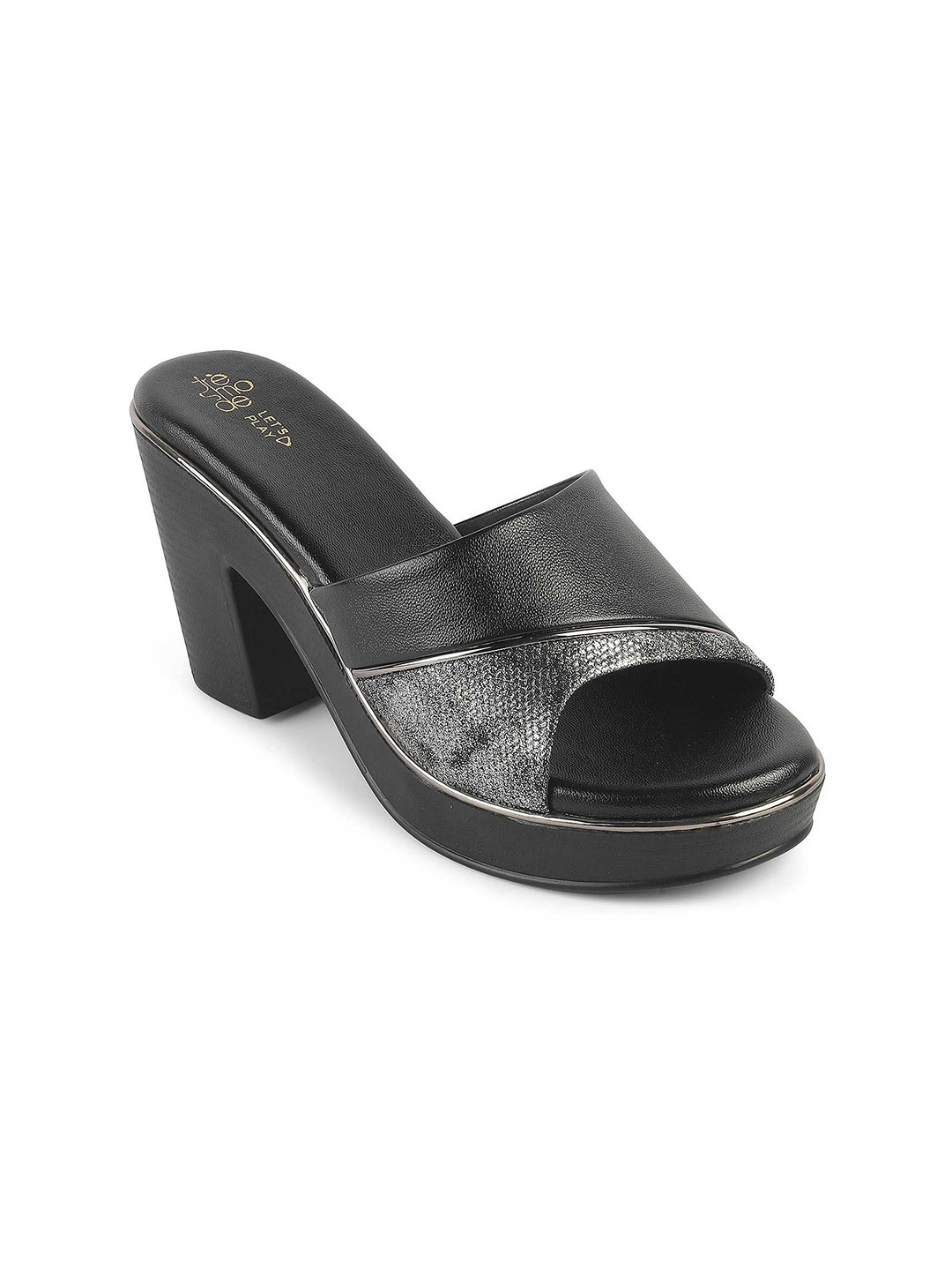 

Tresmode Open Toe Block Heel Sandals, Black