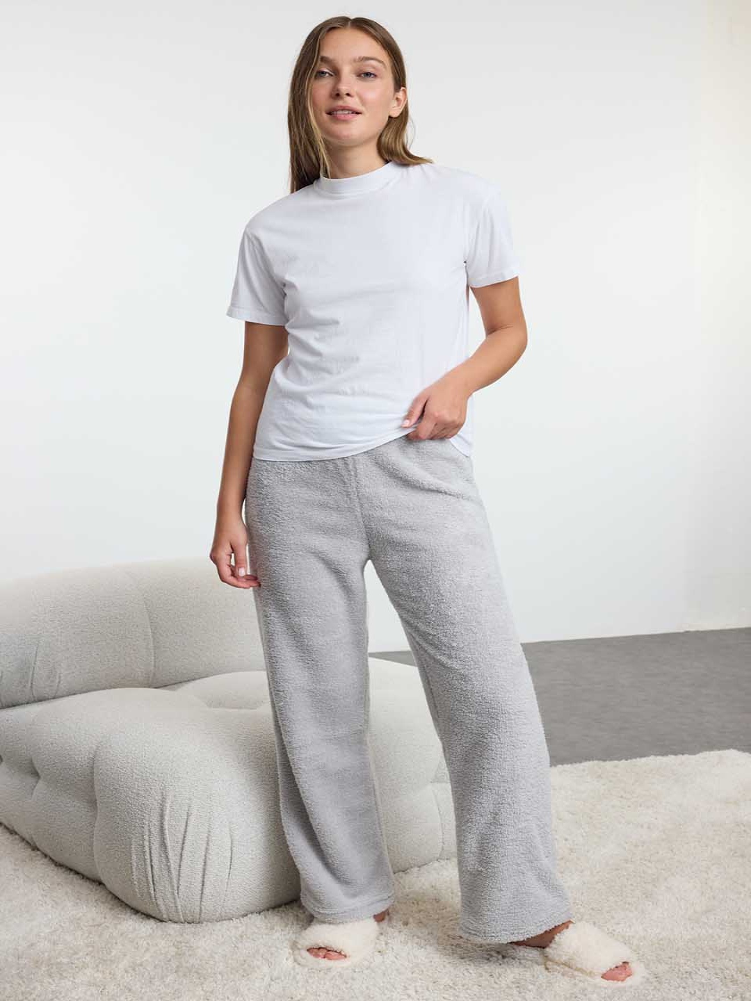 

Trendyol Pack Of 2 Mid-Rise Lounge Pants, Grey