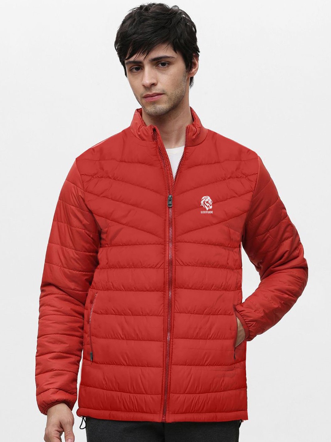 

Leotude Men Windcheater and Water Resistant Outdoor Puffer Jacket, Red