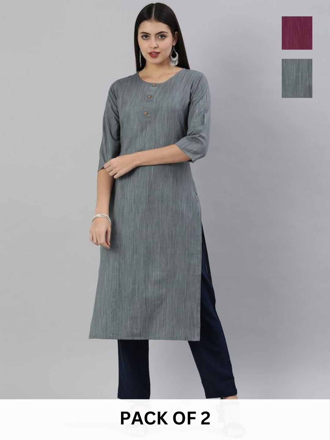 

KALINI Women Kurta, Charcoal