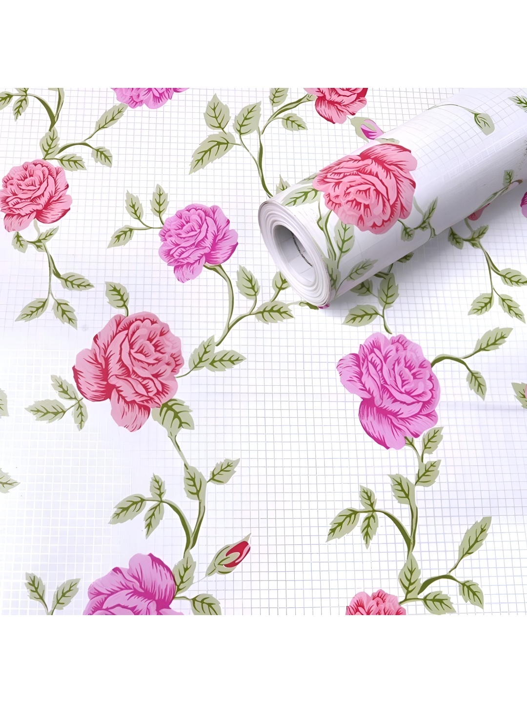 

ANNA CREATIONS White & Pink Floral Printed Decorative Wallpaper