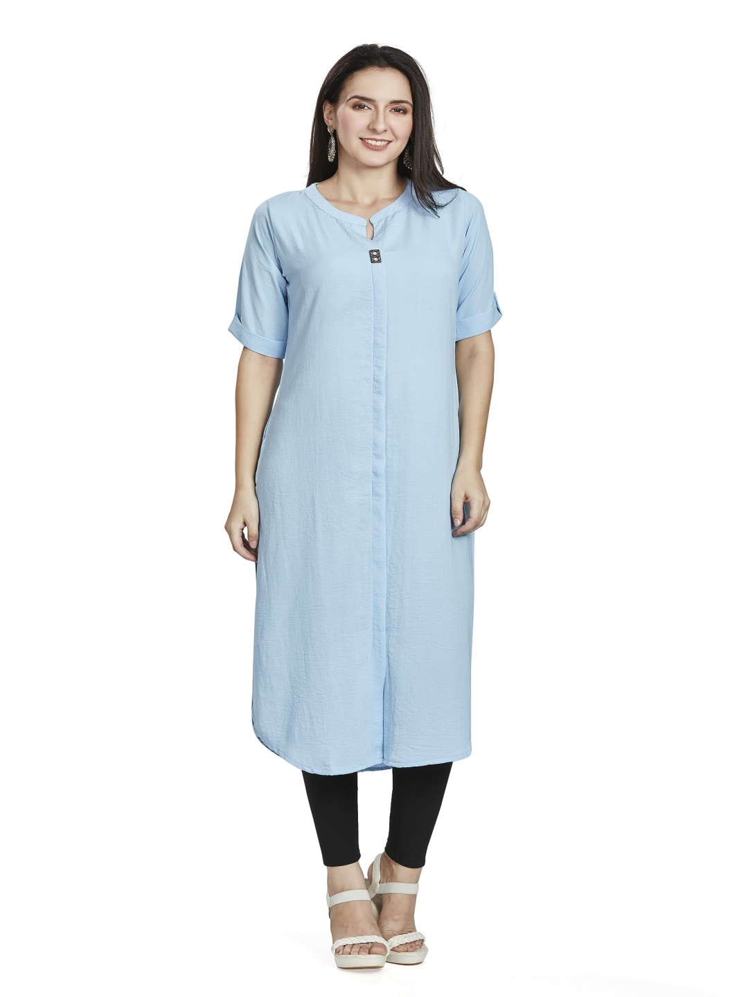 

Nioni Women Thread Work Khadi Kurta, Blue