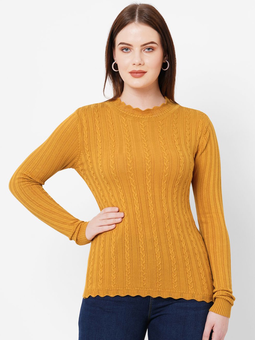 

Kraus Jeans Women Pullover Sweater, Mustard