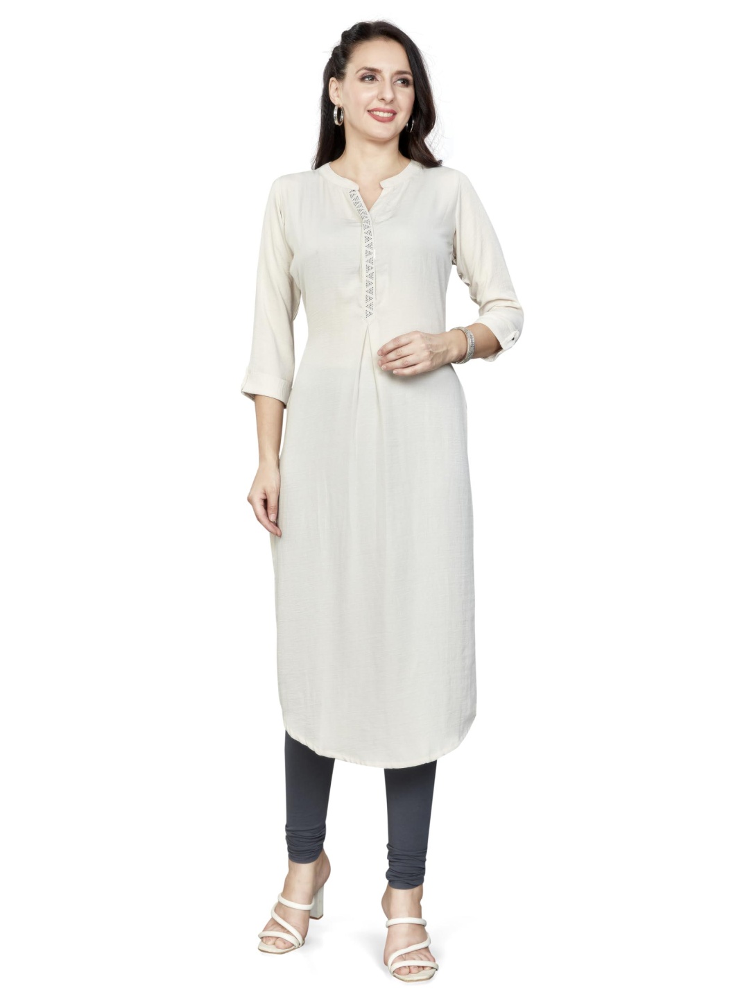 

Nioni Women Khadi Kurta, Off white
