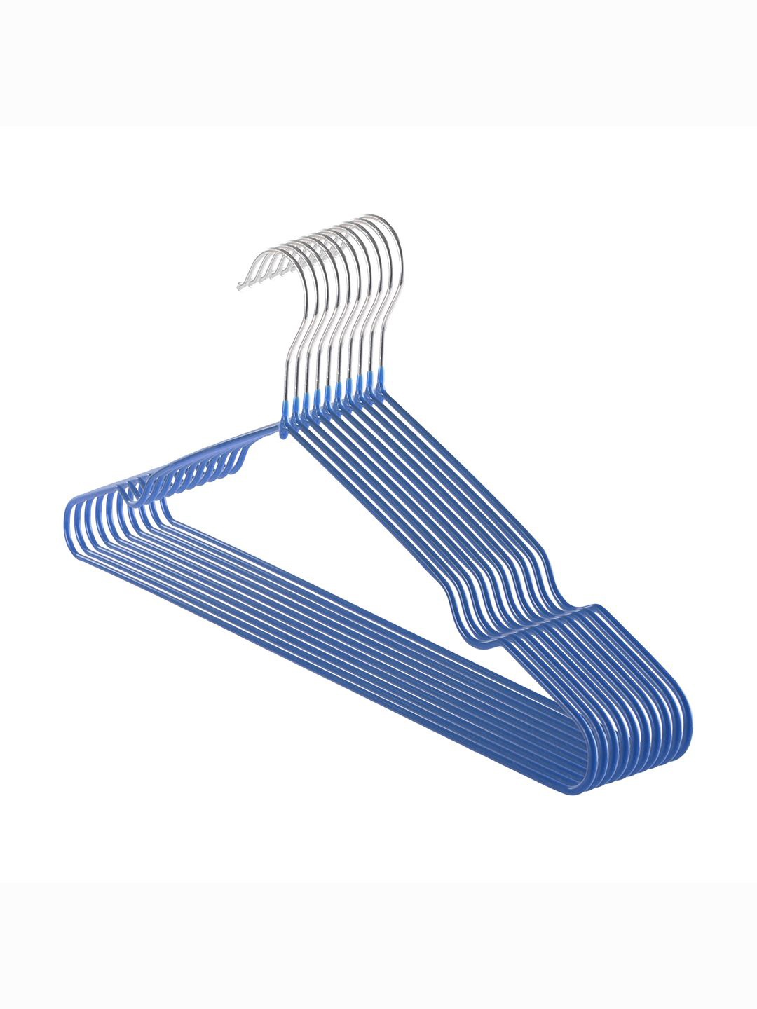 

Kuber Industries 10 Pcs Multipurpose Cloth Hangers for Wardrobe, Blue