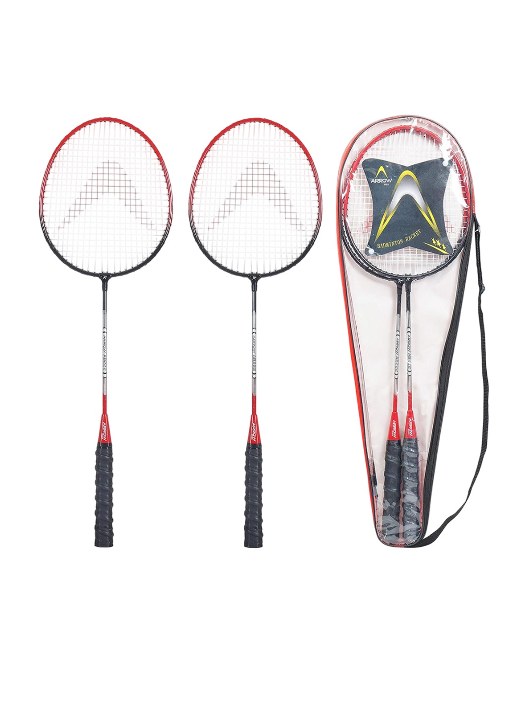 

ARROWMAX Unisex Lightweight Badminton Racquets Set With Carry Bag, Red
