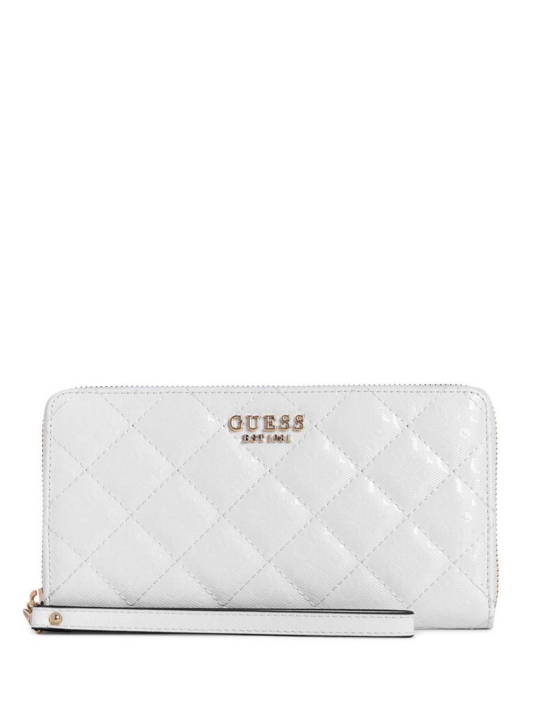 

GUESS Women Textured PU Two Fold Wallet, White