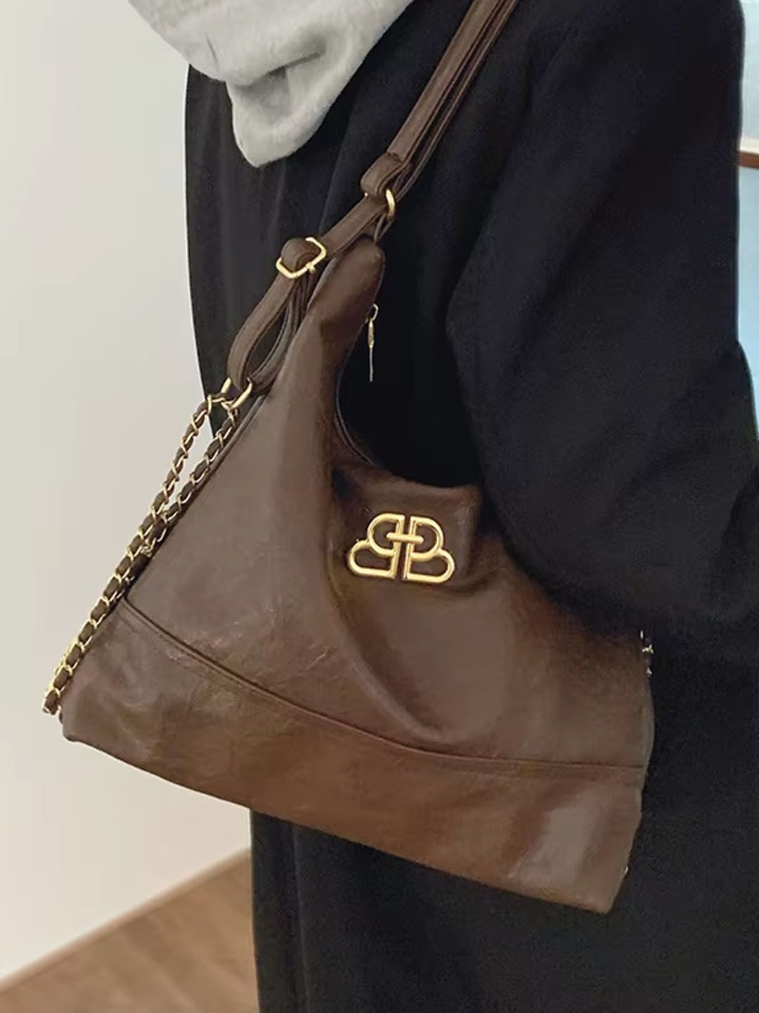 

StyleCast Swagger Hobo Bag with Cut Work, Brown