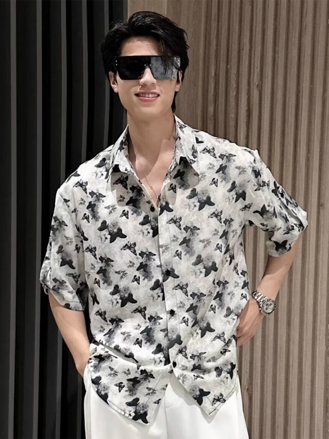 

StyleCast Men Opaque Printed Casual Shirt, White
