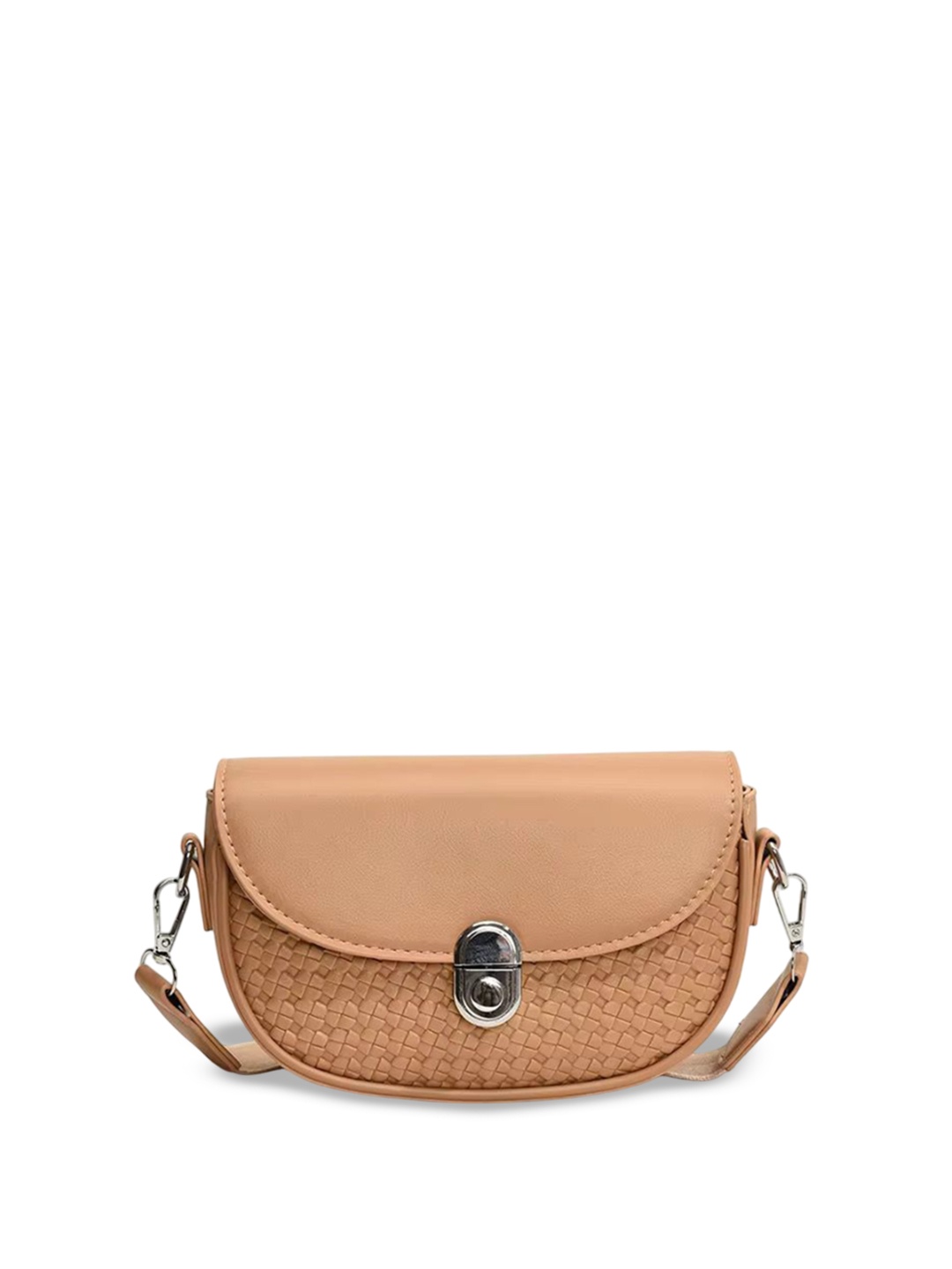 

TREASO CLOSET PU Structured Sling Bag, Beige