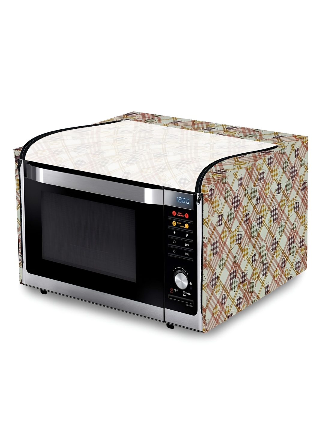 

KANUSHI INDUSTRIES Beige & Red Printed Waterproof Microwave Oven Cover