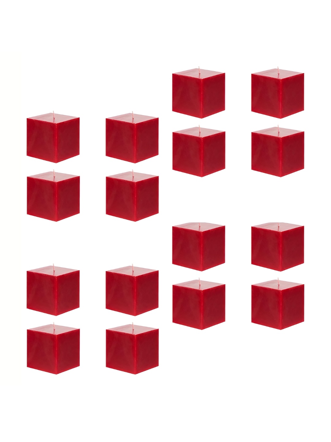 

atorakushon Red 16 Pieces Scented Squre Cube Pillar Candle