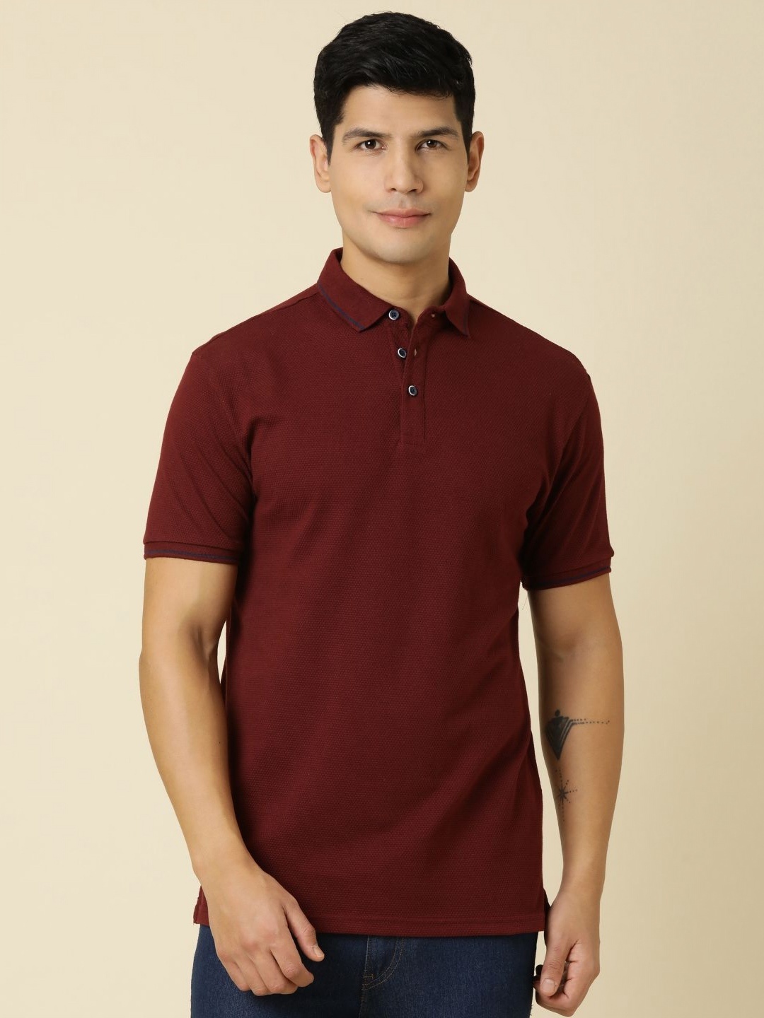 

Provogue Men Polo Collar Dri-FIT T-shirt, Maroon