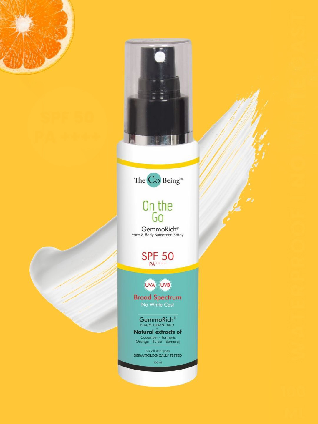 

The Co Being On The Go Face & Body Sunscreen SPF 50 PA++++ - 100 ml, White