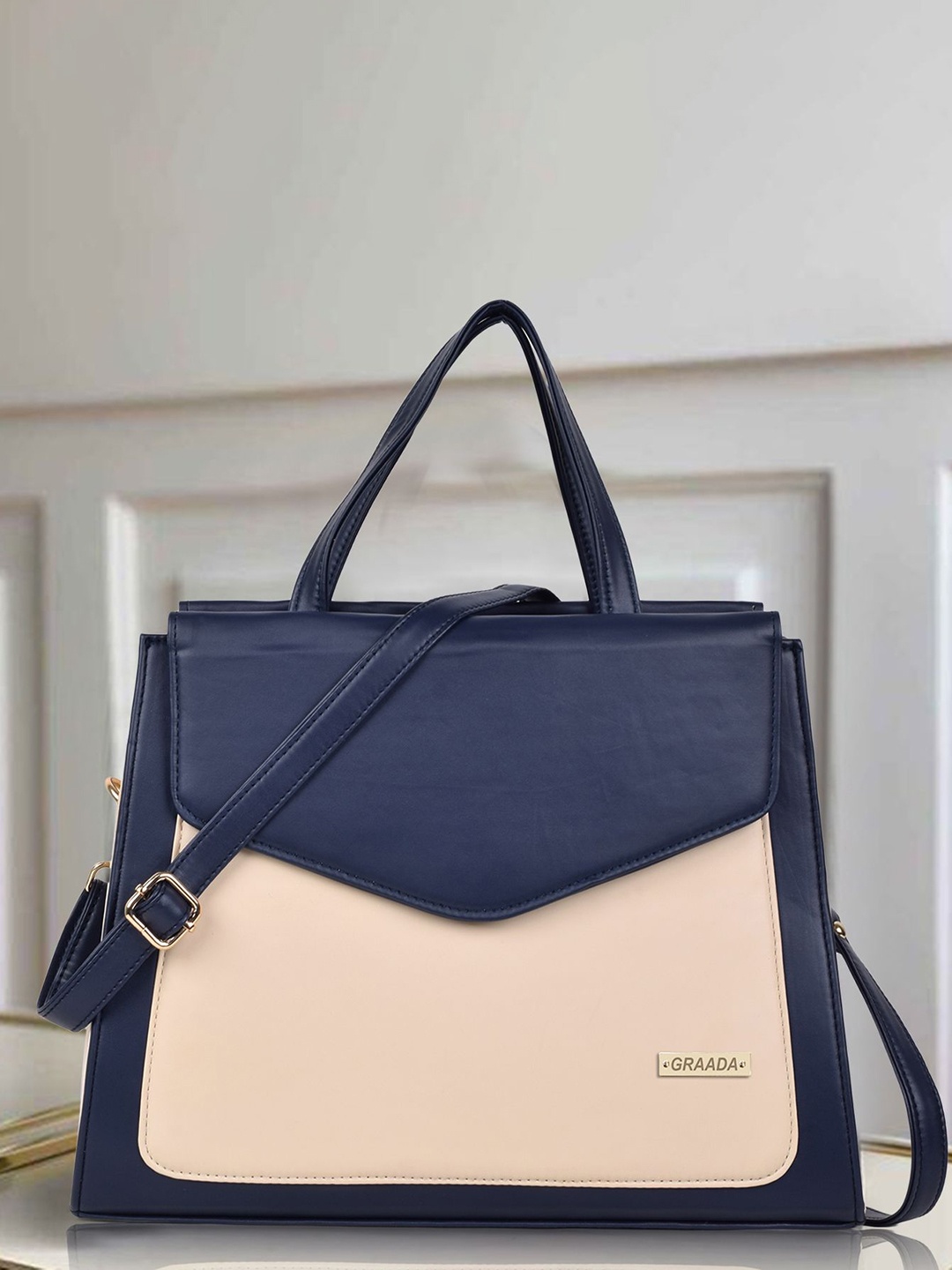 

GRAADA Structured Satchel, Cream