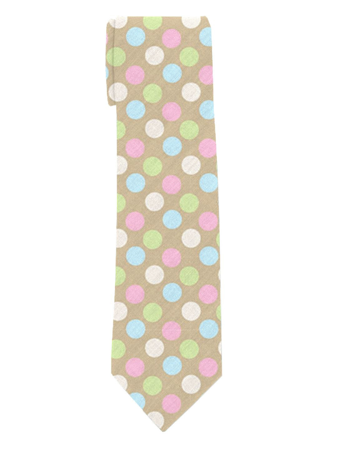 

Blacksmith Men Printed Satin Broad Tie, Beige
