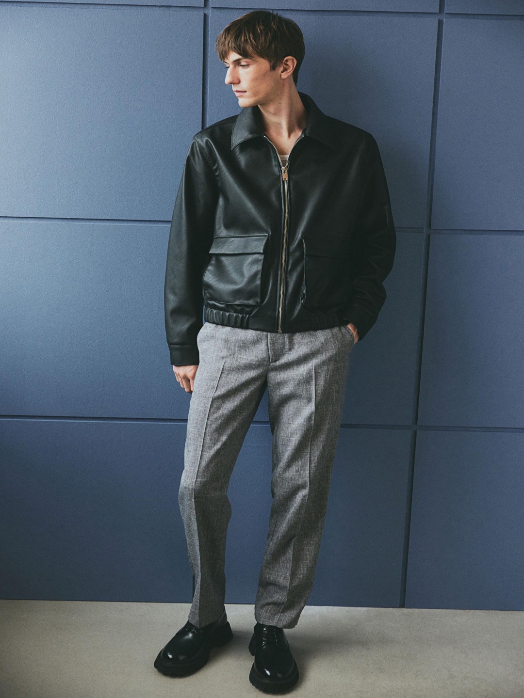 

H&M Regular Fit Suit Trousers, Grey