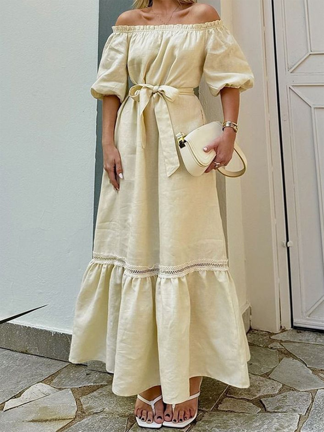 

LULU & SKY Off-Shoulder Maxi Dress, Yellow