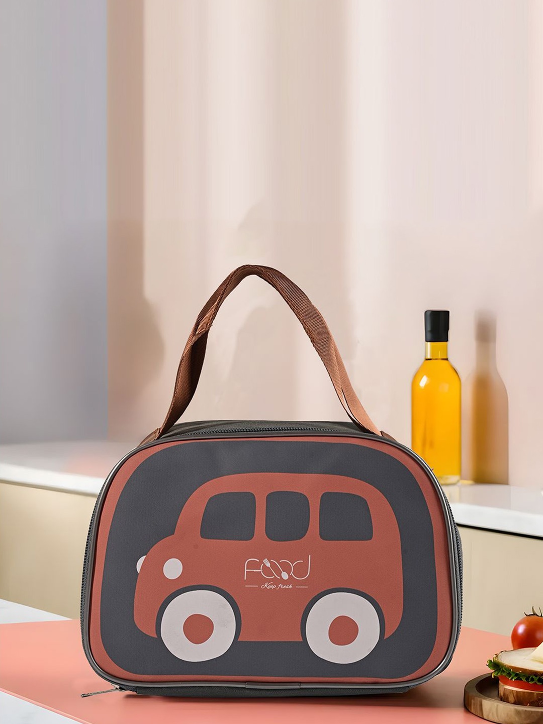 

Kuber Industries Other Prints Waterproof Lunch bags Travel Accessory, Grey