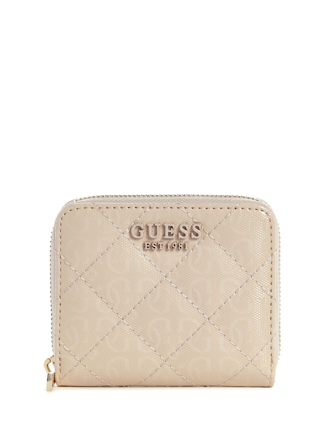 

GUESS Women Textured Zip Around Wallet, Beige