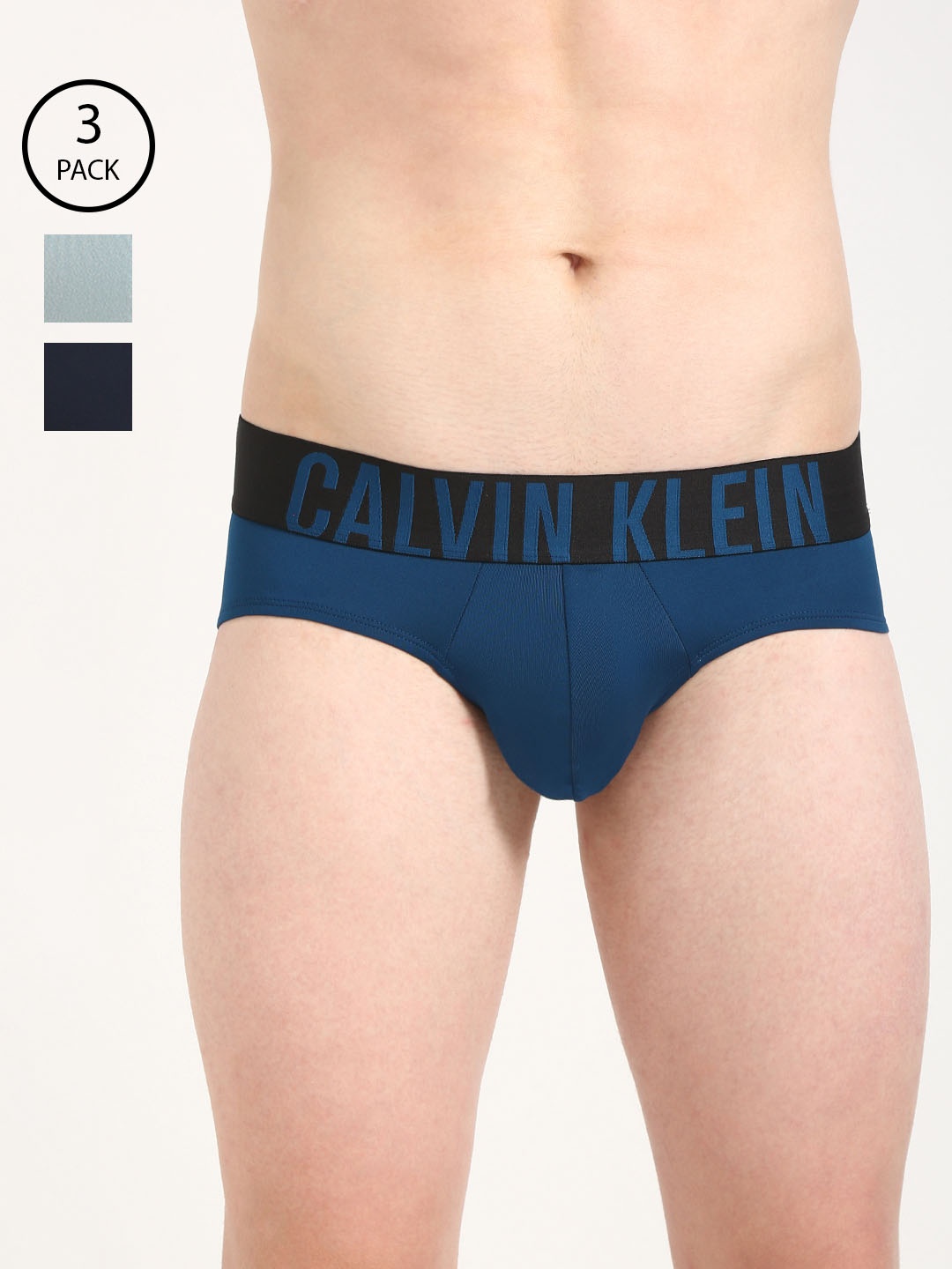 

Calvin Klein Underwear Pack Of 3 Basic Briefs NB3610912, Blue